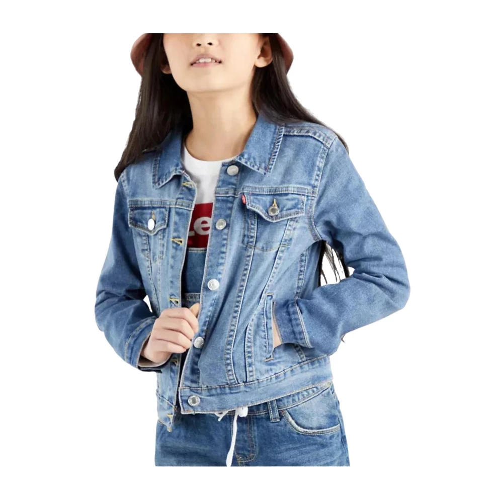Levi's Girls Blue Light Jackets, 3 Y, Denim Trucker Jacket