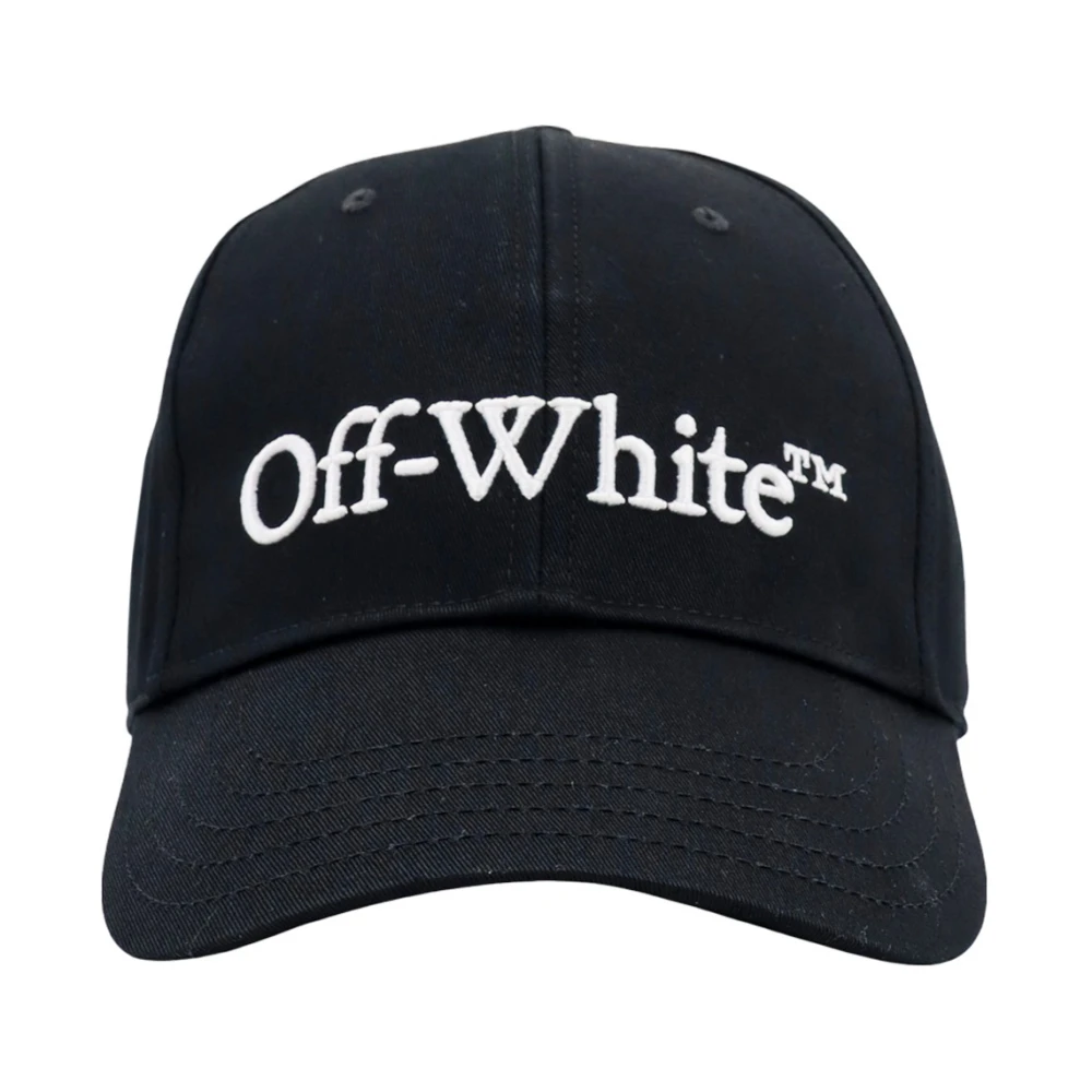 Off White Zwarte Geborduurde Logo Katoenen Hoed Black Heren