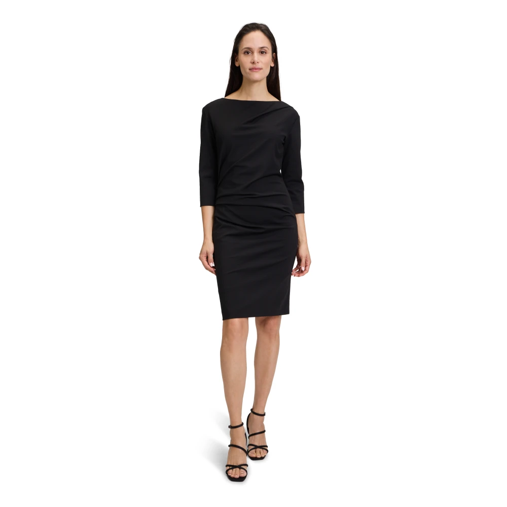 Betty & Co Elegante Jersey Jurk met 3 4 Mouwen Black Dames