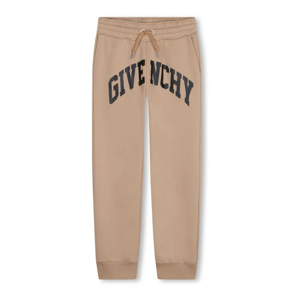 Givenchy Boys Brown Cotton Jersey Trousers With Logo Print Size 5 Y
