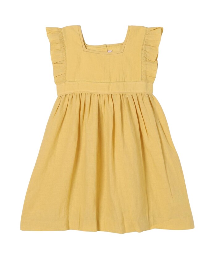 yellow-linen-casual-dress-for-kids