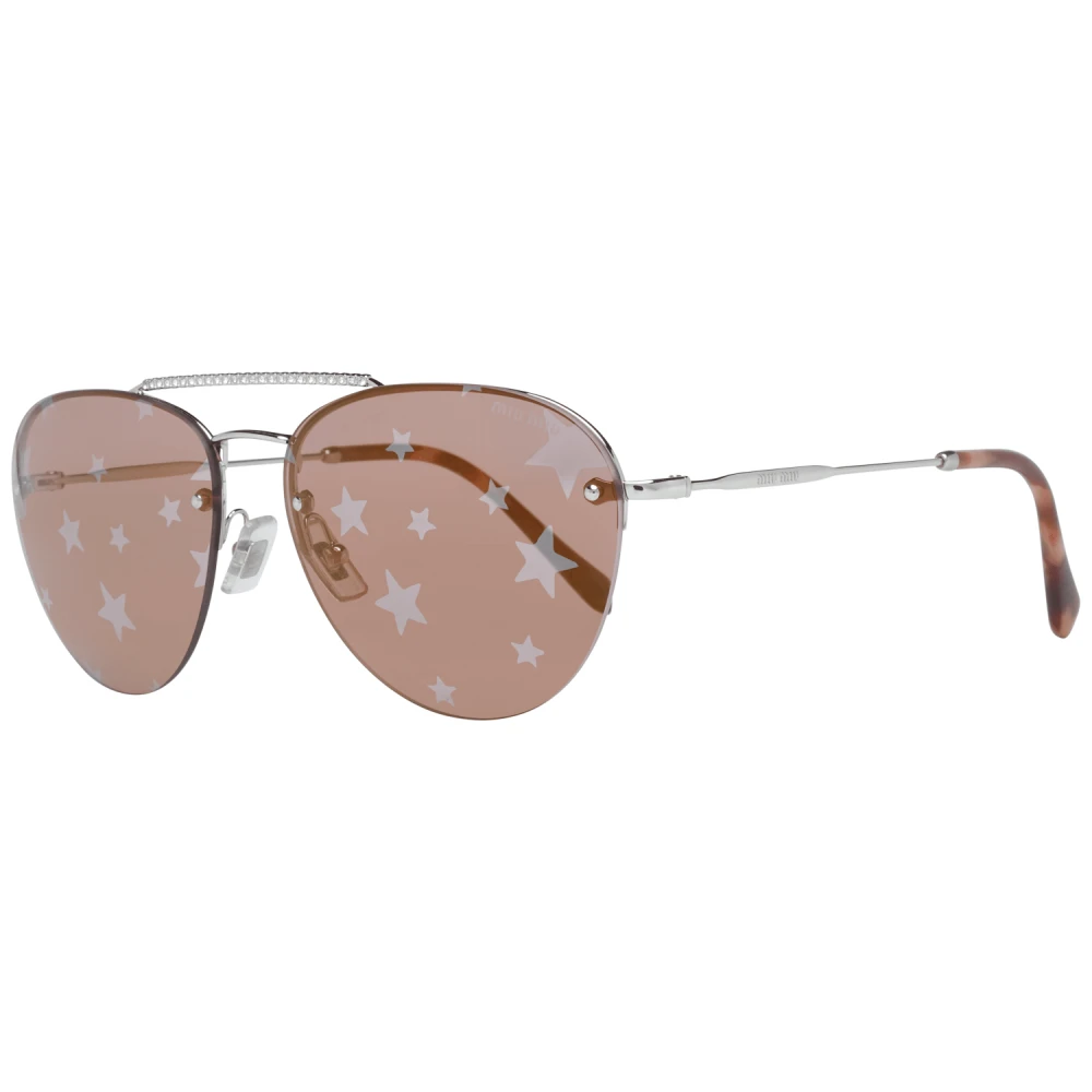 Miu Miu Silver Women Sunglasses Grå Dam