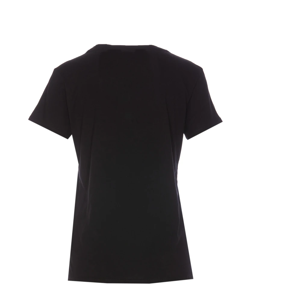 Liu Jo Zwart T-shirt met Strass-details Black Dames