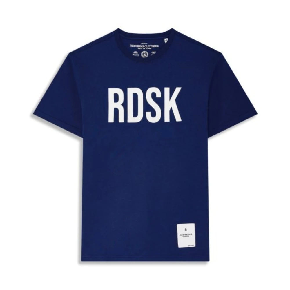 Redskins Gedrukt Logo T-shirt Blauw Blue Heren