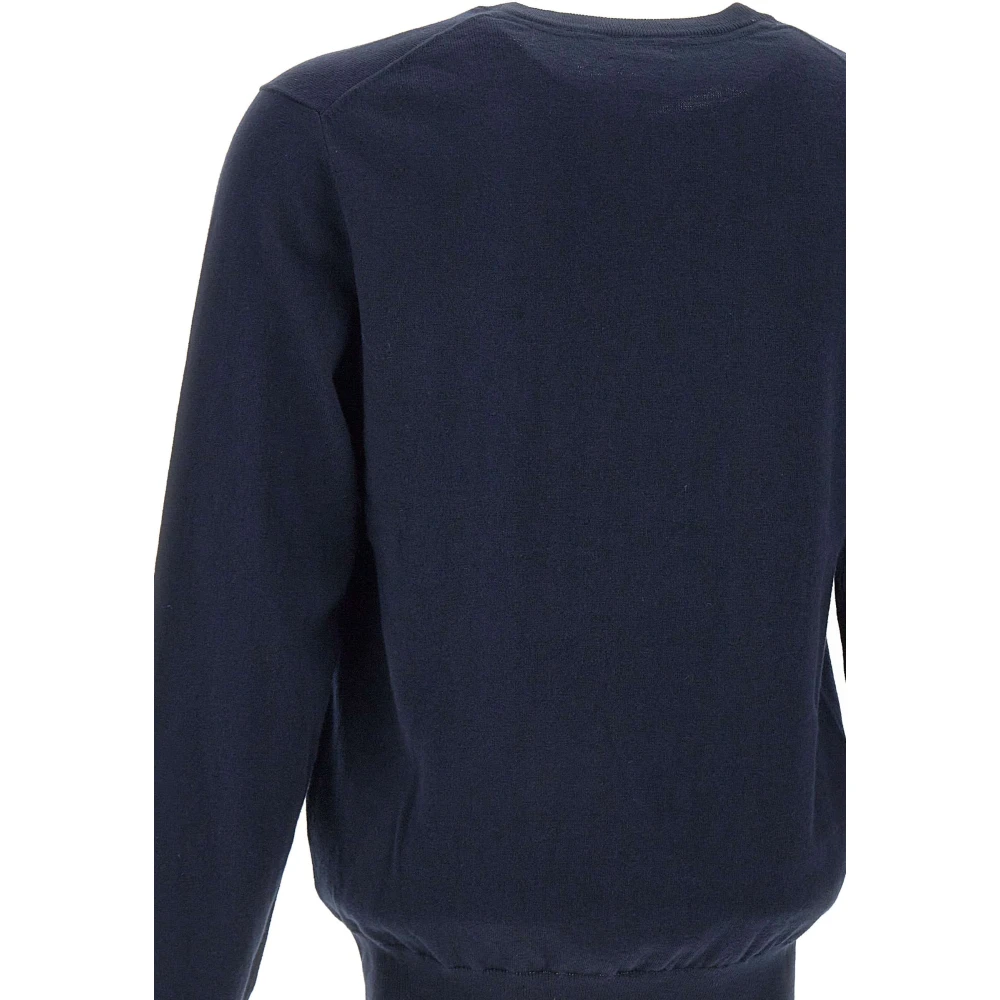Sun68 Heren Navy Blue Sweater met Piping Blue Heren