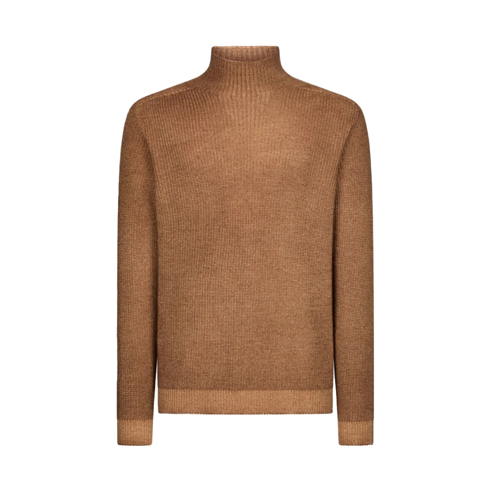 Dondup Coltrui Sweater Twee-Tone Gebreid Lange Mouw Brown Heren