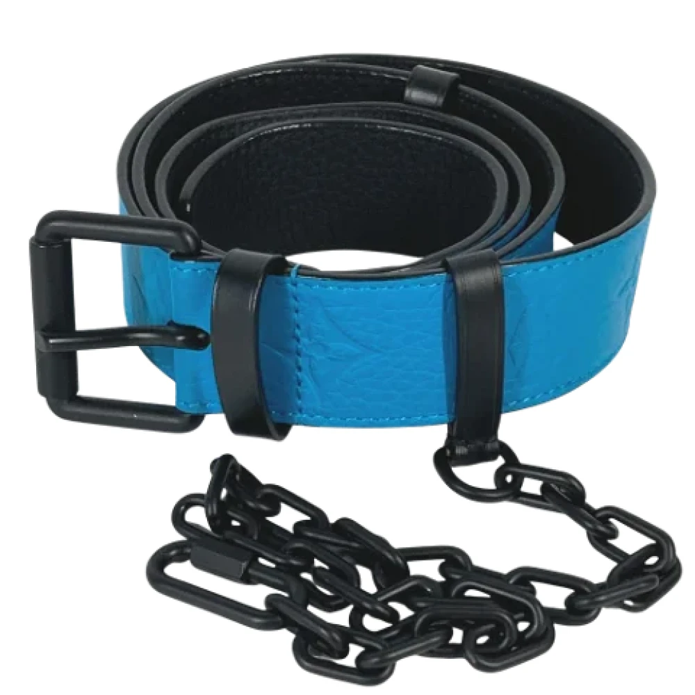 Louis Vuitton Vintage Pre-owned Leather belts Blue Dames