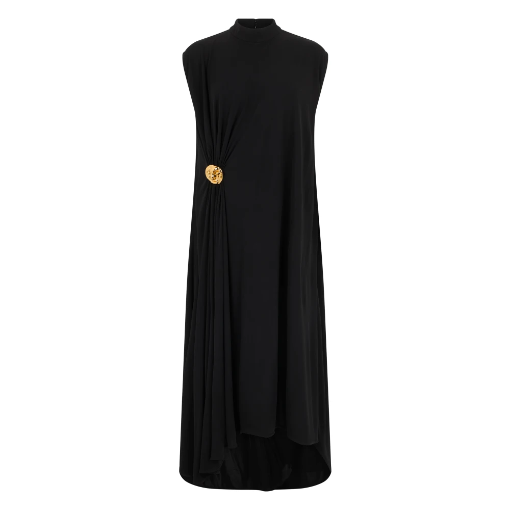 Bottega Veneta Women's Black Midi Dresses, S, Crepe Viscose Jersey Dress