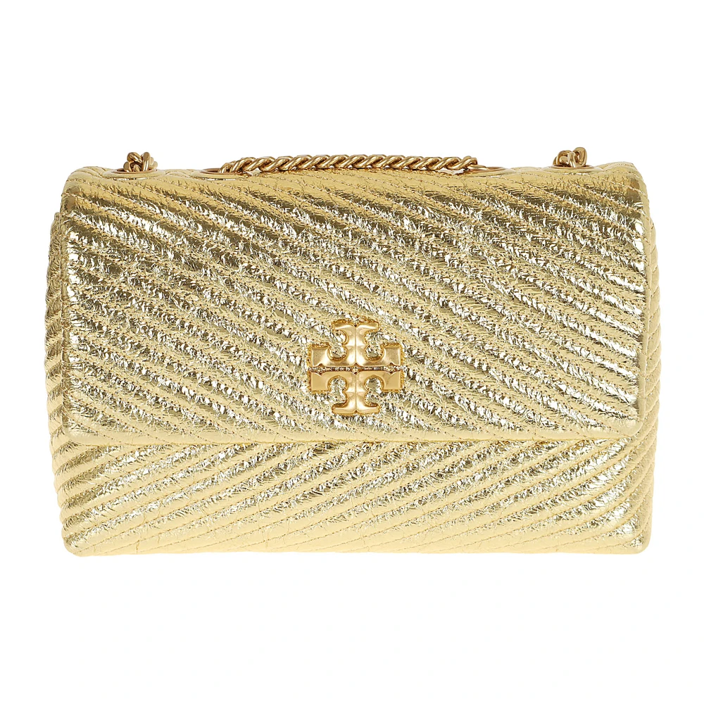 TORY BURCH Metallic Moto Quilt Schoudertas Yellow Dames
