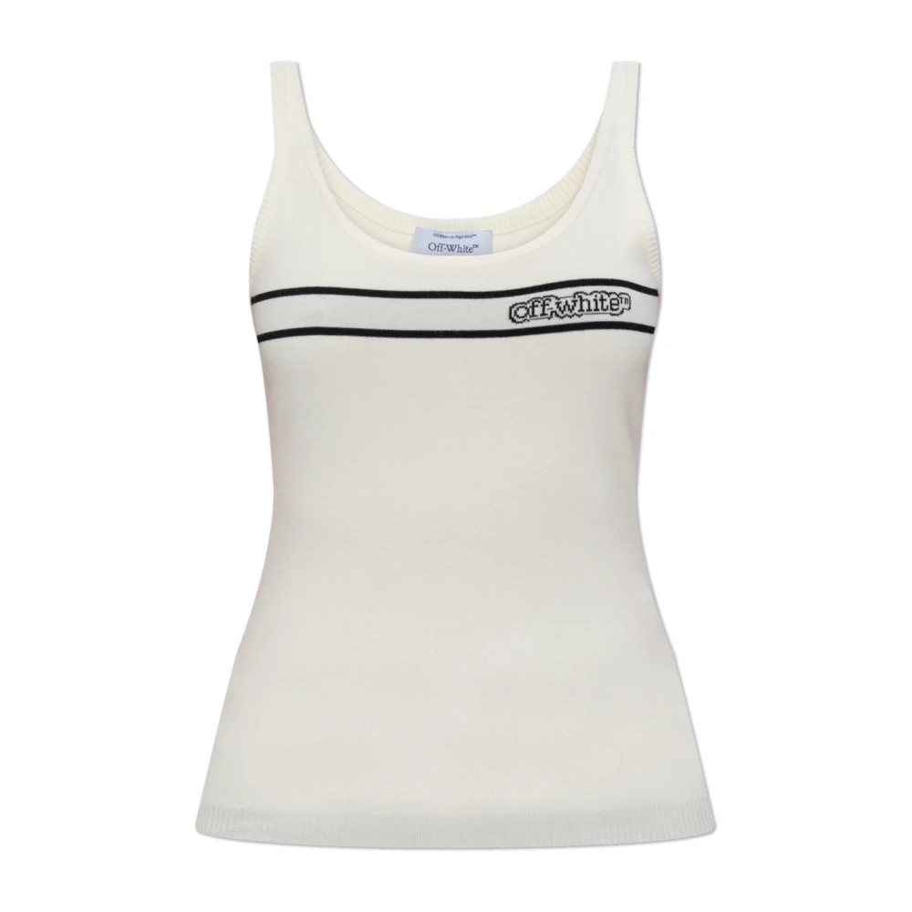 Off White Top met logo White Dames