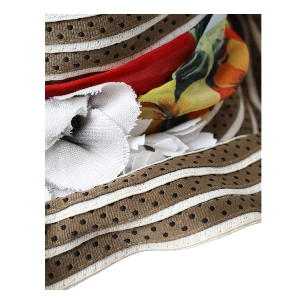 Dolce & Gabbana Bruine strooien zonnehoed met bloemenprint Multicolor Dames