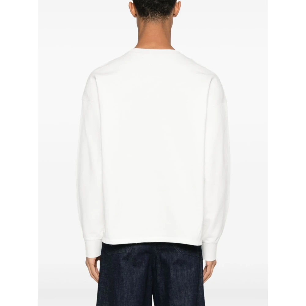 Bode Crewneck Finish Line Sweatshirt Beige Heren
