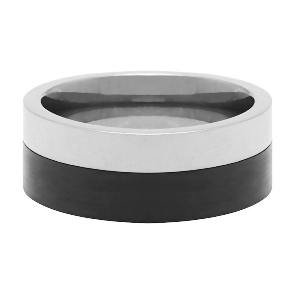 Nialaya Carbon Fiber Titanium Band Ring Multicolor, Herr
