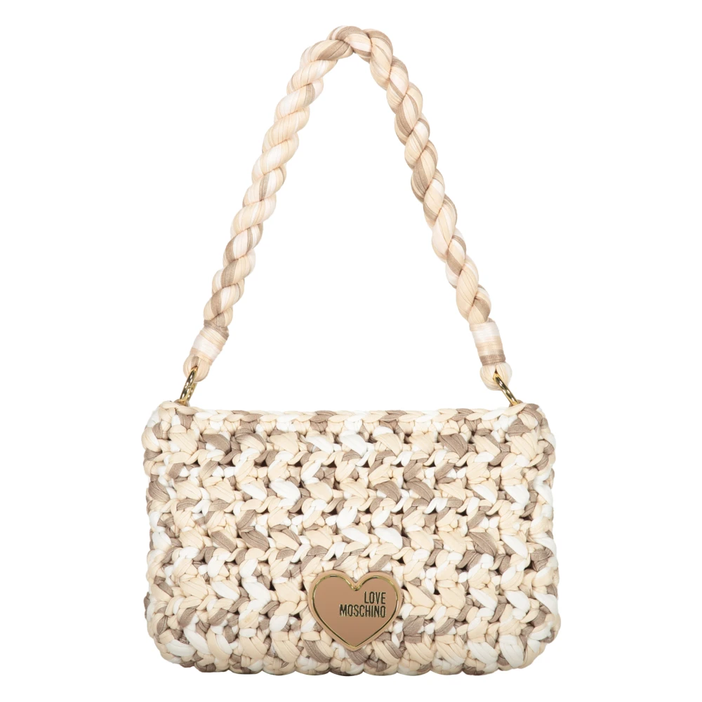 Love Moschino Stijlvol Gehaakte Schoudertas Beige Dames