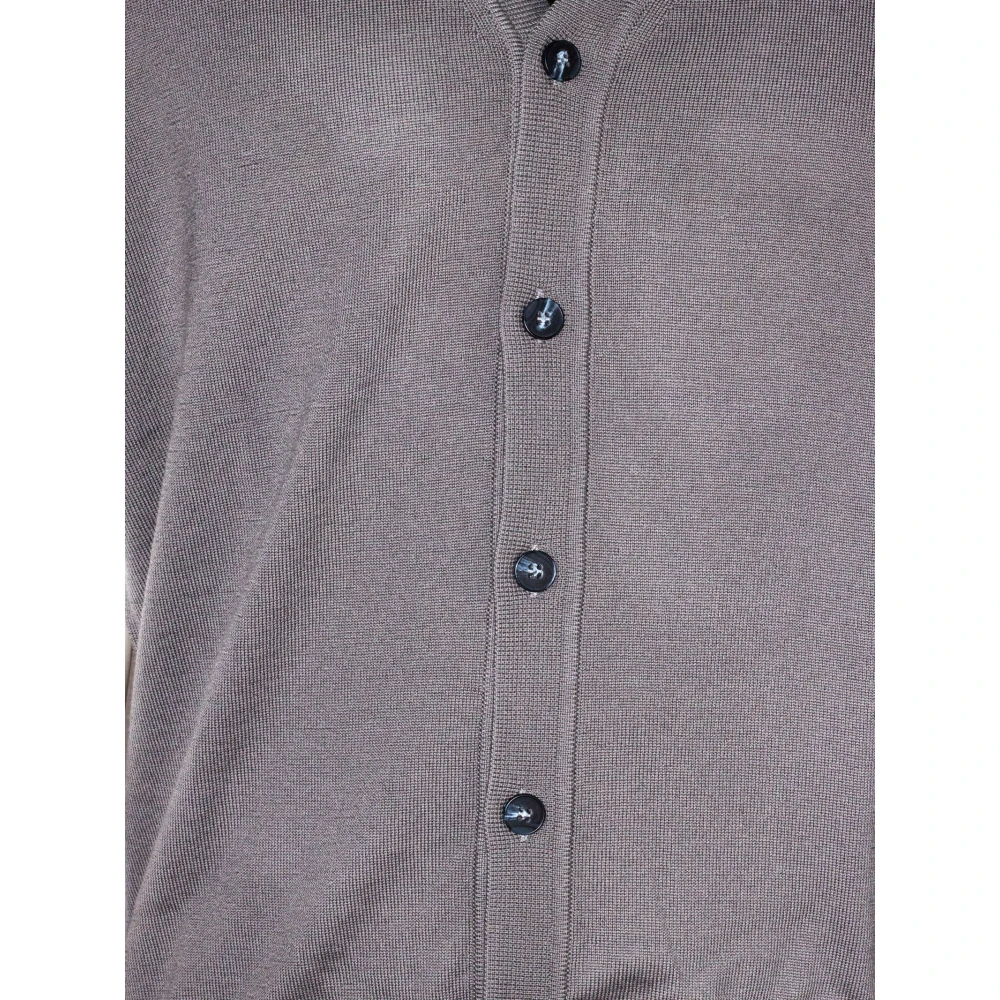 Kangra Bruine Wollen V-Hals Vest Brown Heren