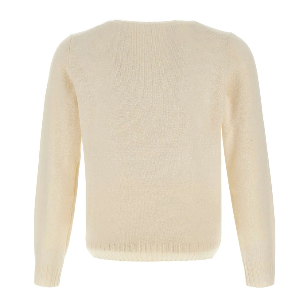 Filippo De Laurentiis Merino Wol Kasjmier Crew Neck Sweater White Heren