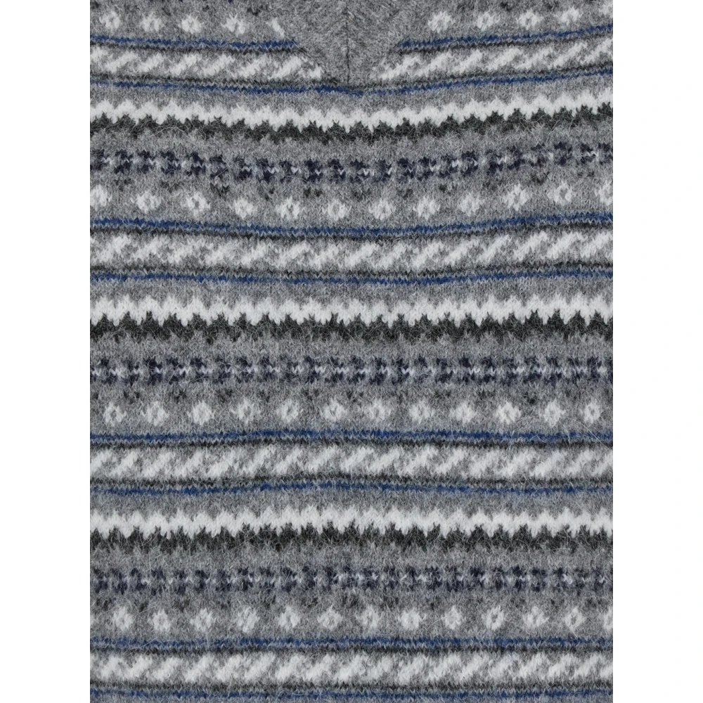 Dunst Grijs Jack met Patroon Gebreid Vest Gray Dames