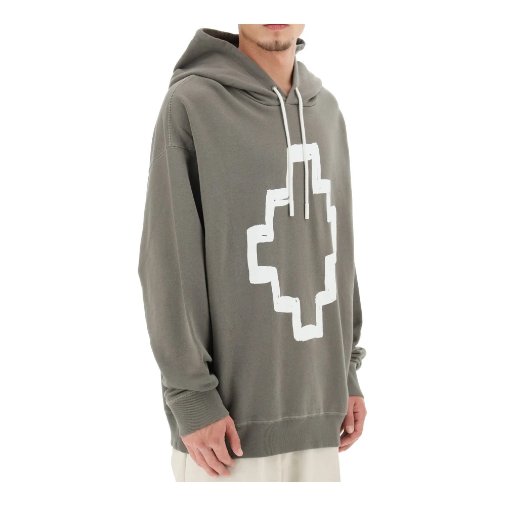Marcelo Burlon Oversized hoodie met logodetail Green Heren