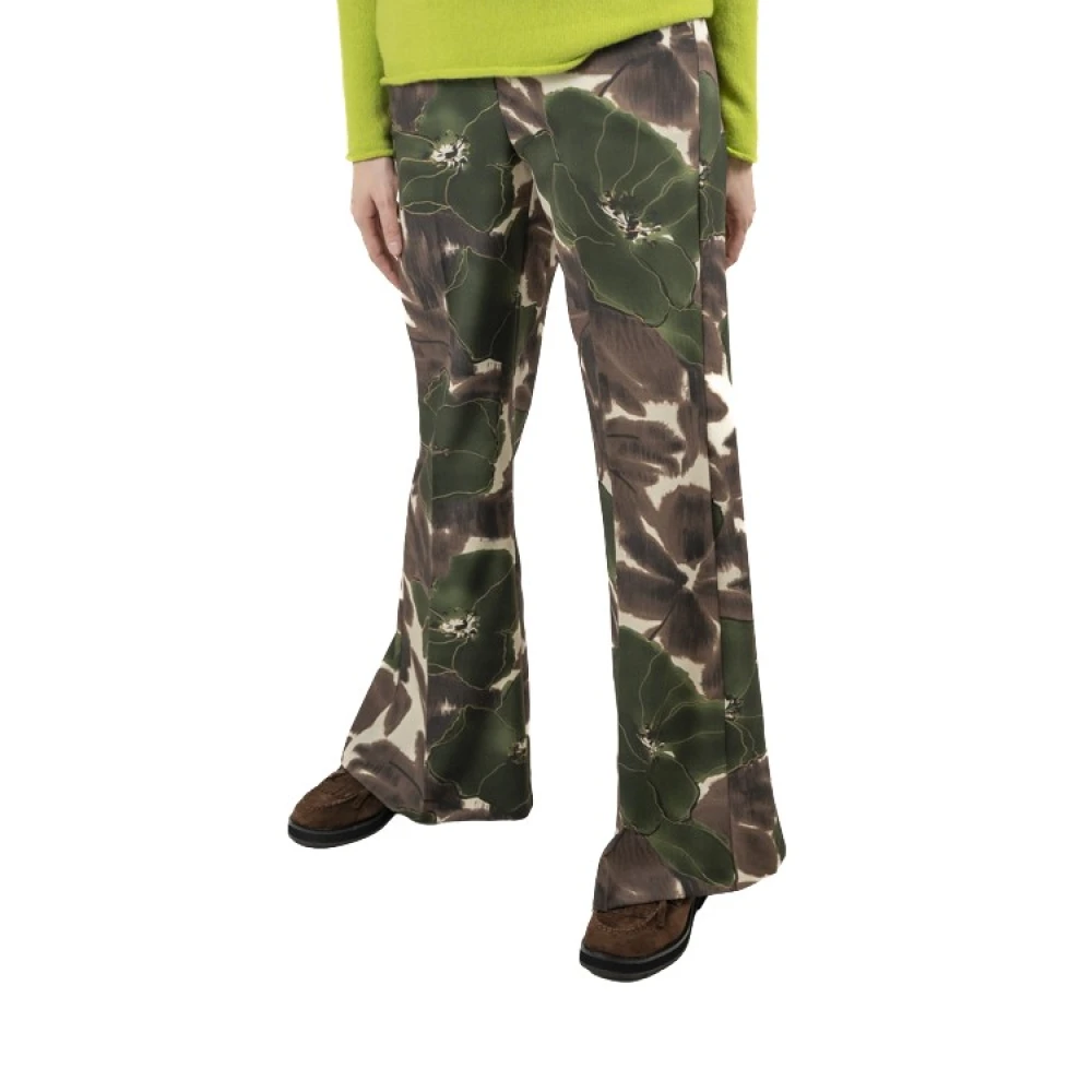 Maliparmi Camou Flower Broek Aw24 Green Dames