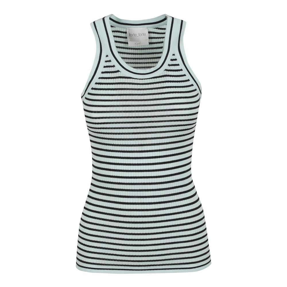 Forte Geribbeld Merinos Tank Top White Dames
