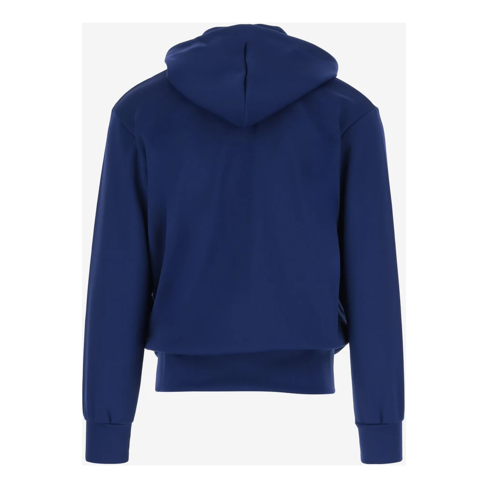 Comme des Garçons Nylon Hoodie met Logo Patch Blauw Blue Heren