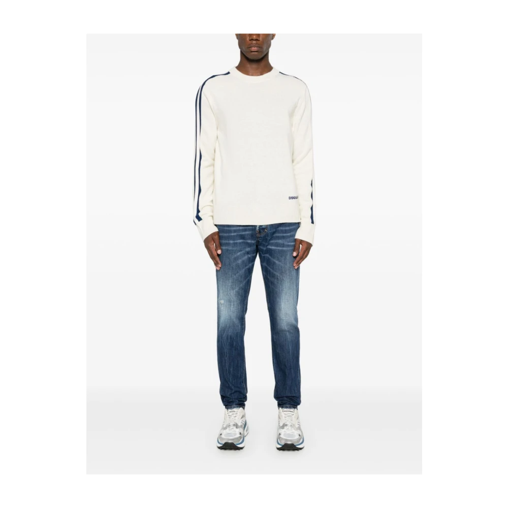 Dsquared2 Slim Cut Distressed Denim Jeans Blue Heren