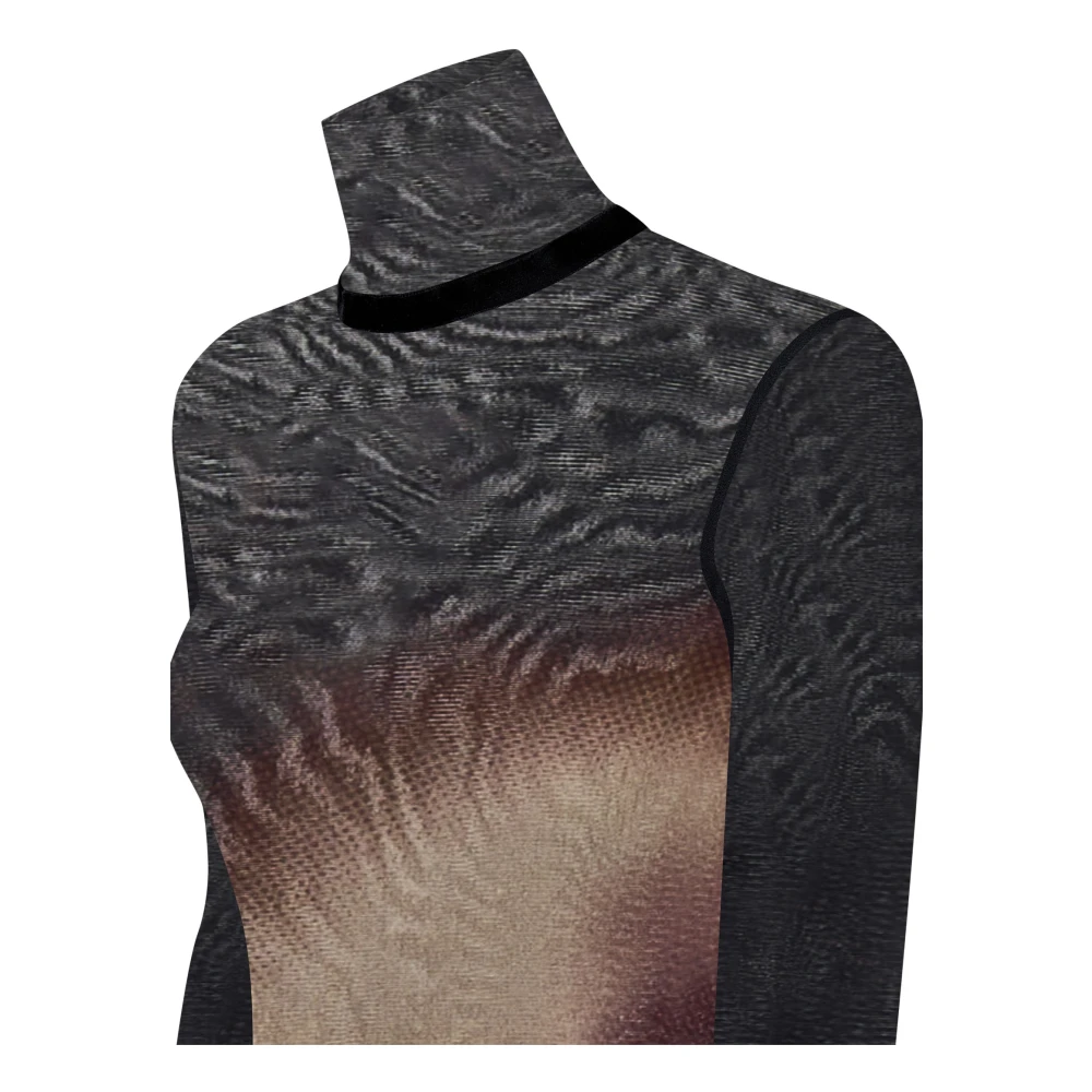 Jean Paul Gaultier Rode Pigalle Print Coltrui Top Multicolor Dames