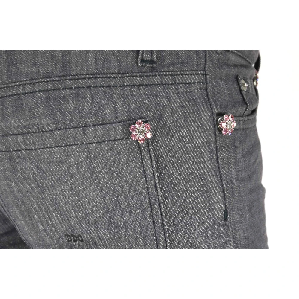 Dsquared2 Grijze Skinny Jeans met Swarovski Inzetstukken Gray Dames