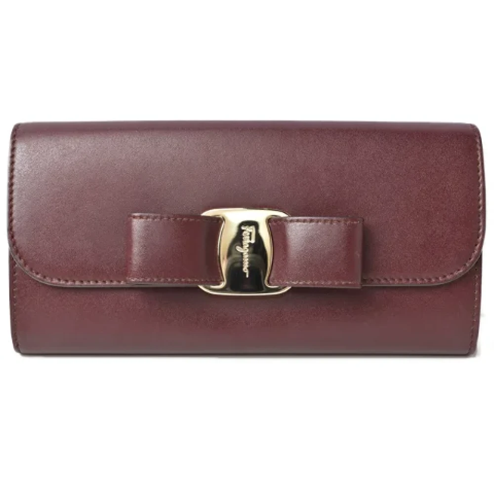 Salvatore Ferragamo Pre-owned Leather wallets Red Dames