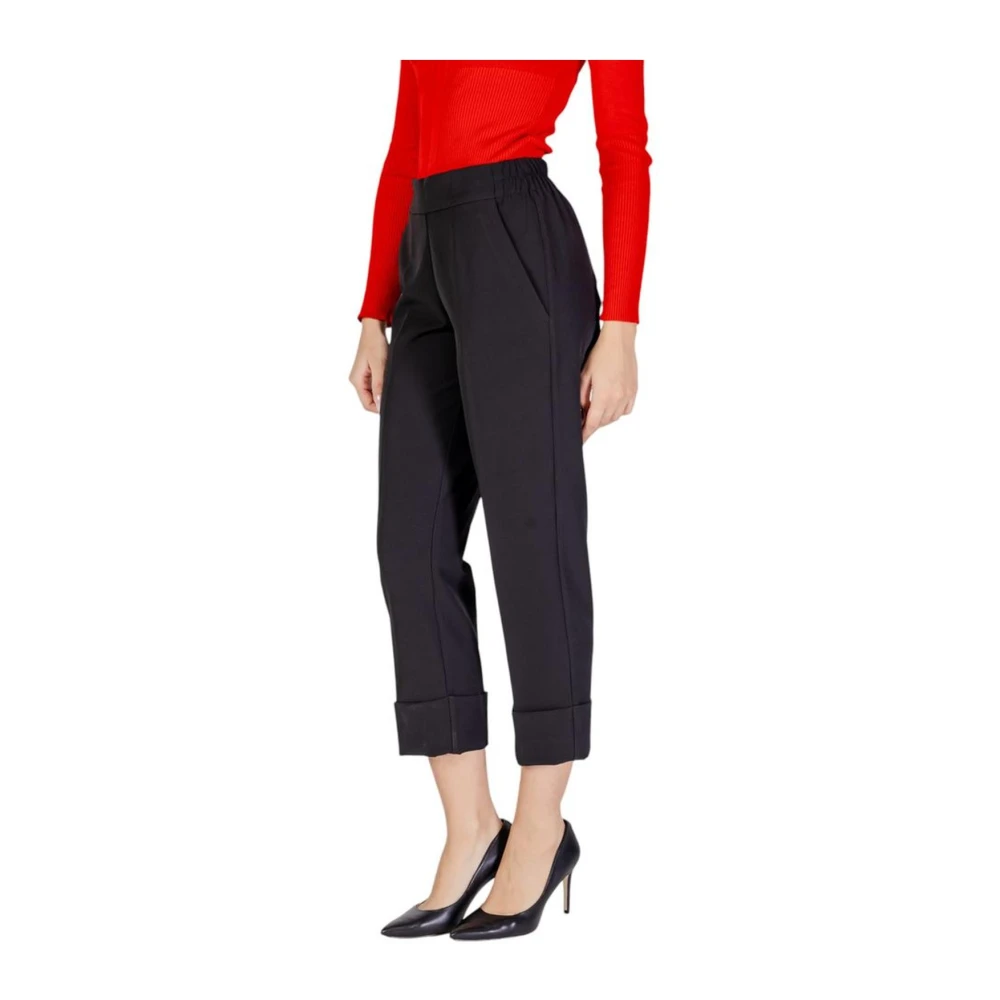 Sandro Ferrone Skinny Polyester Blend Broek Black Dames