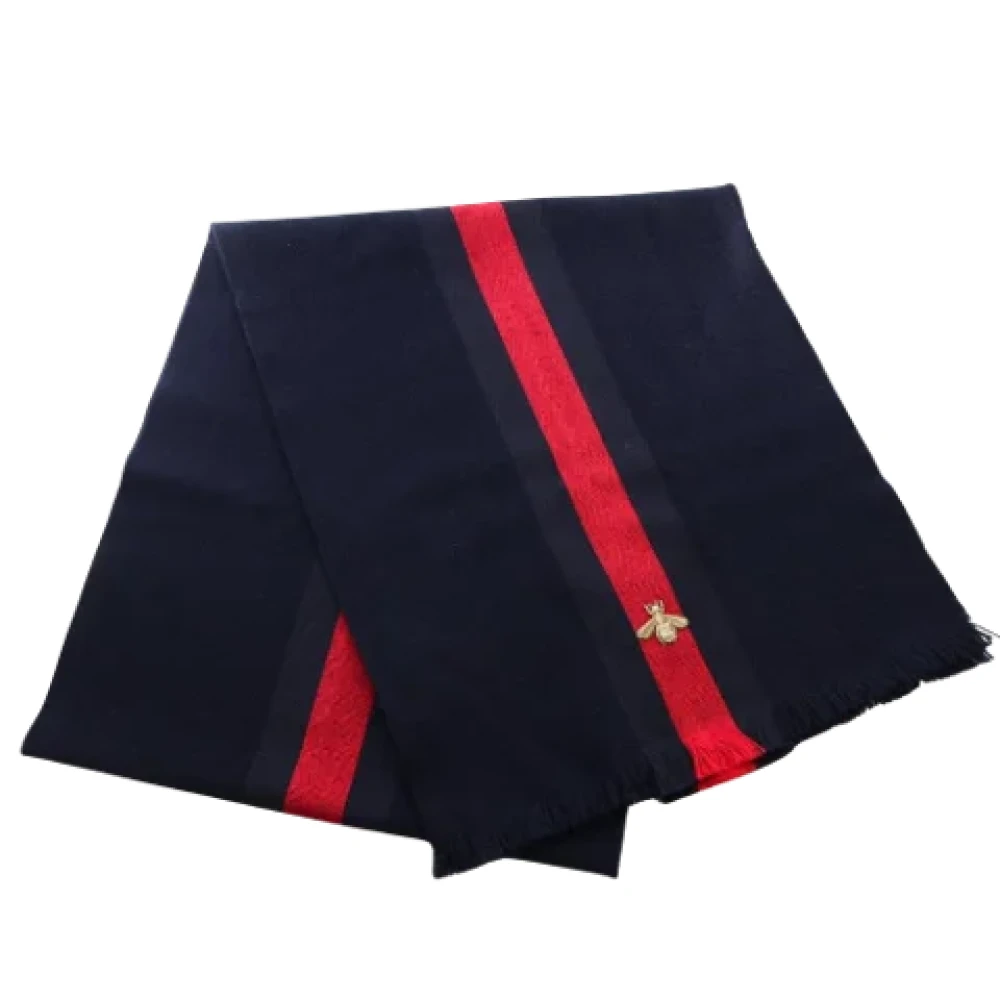 Gucci Vintage Pre-owned Cashmere scarves Blue Dames