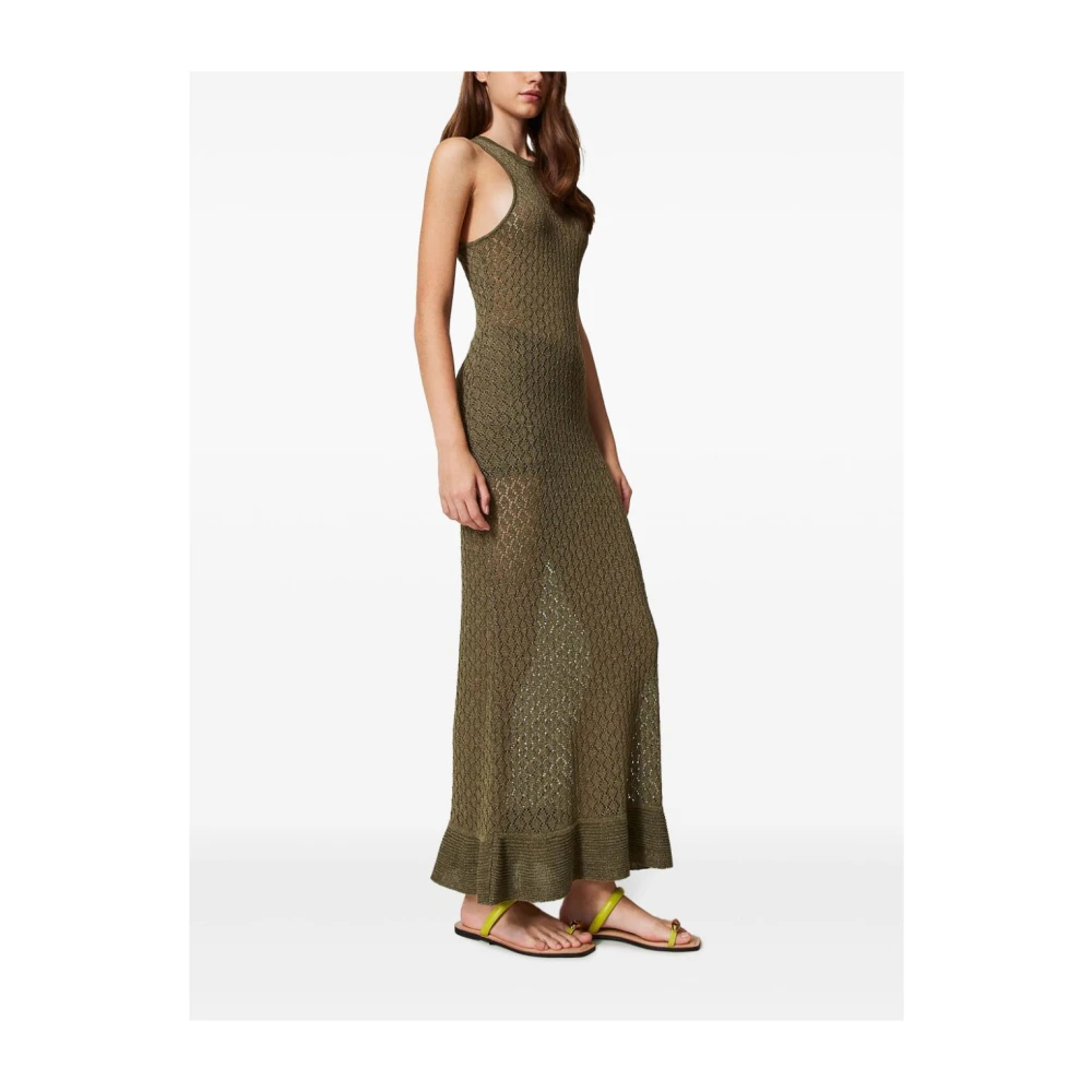 Twinset Groene Jurk met Ruches Green Dames