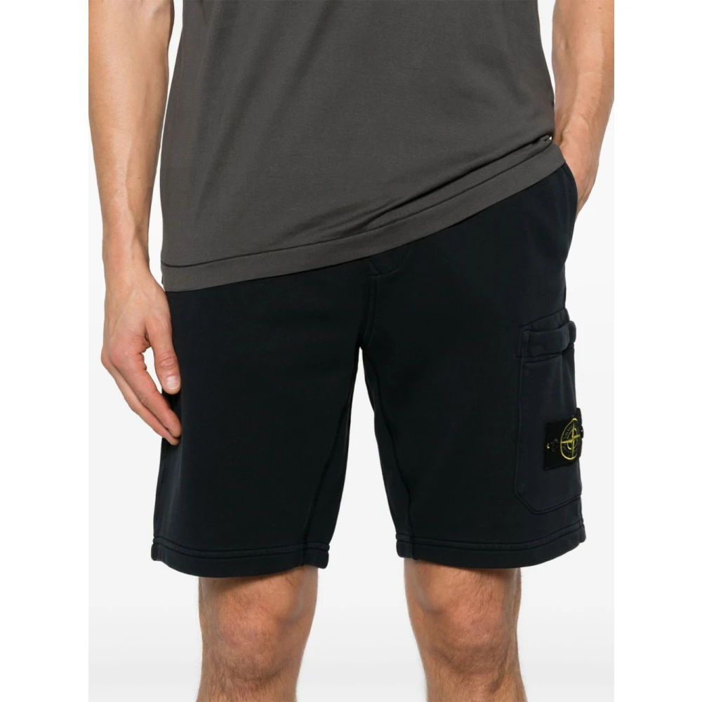 Stone Island Casual Shorts met Style V0020 Black Heren