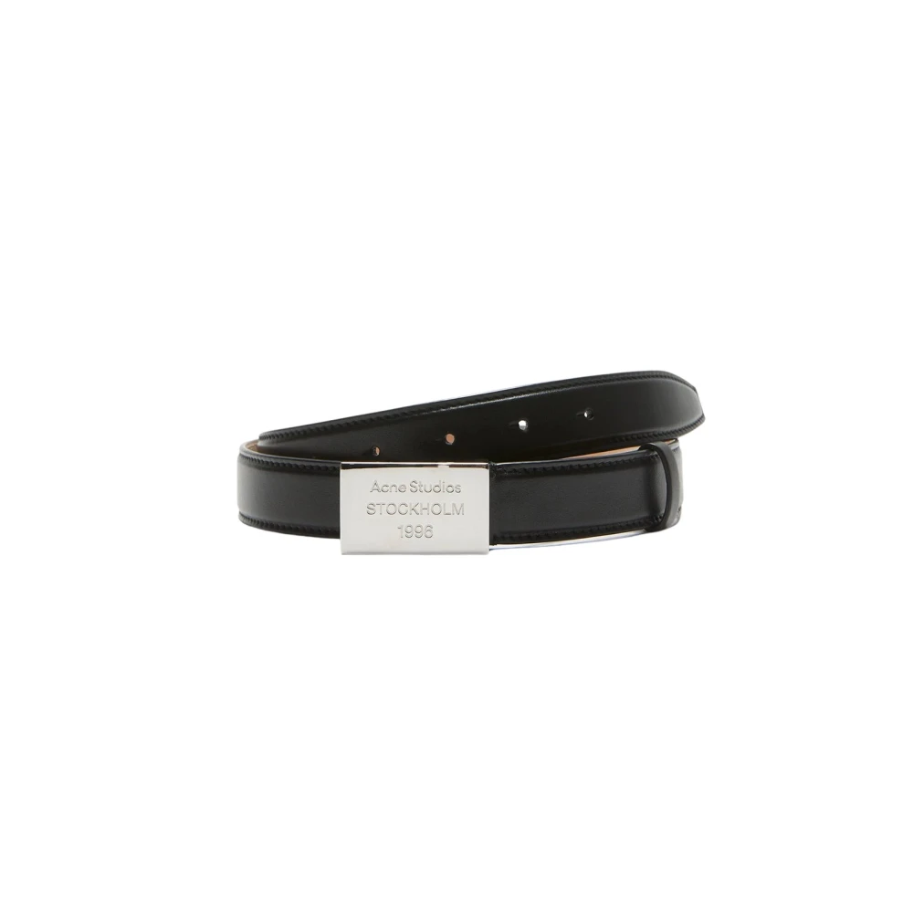 Acne Studios Gegraveerde Logo Leren Riem in Zwart Black Unisex