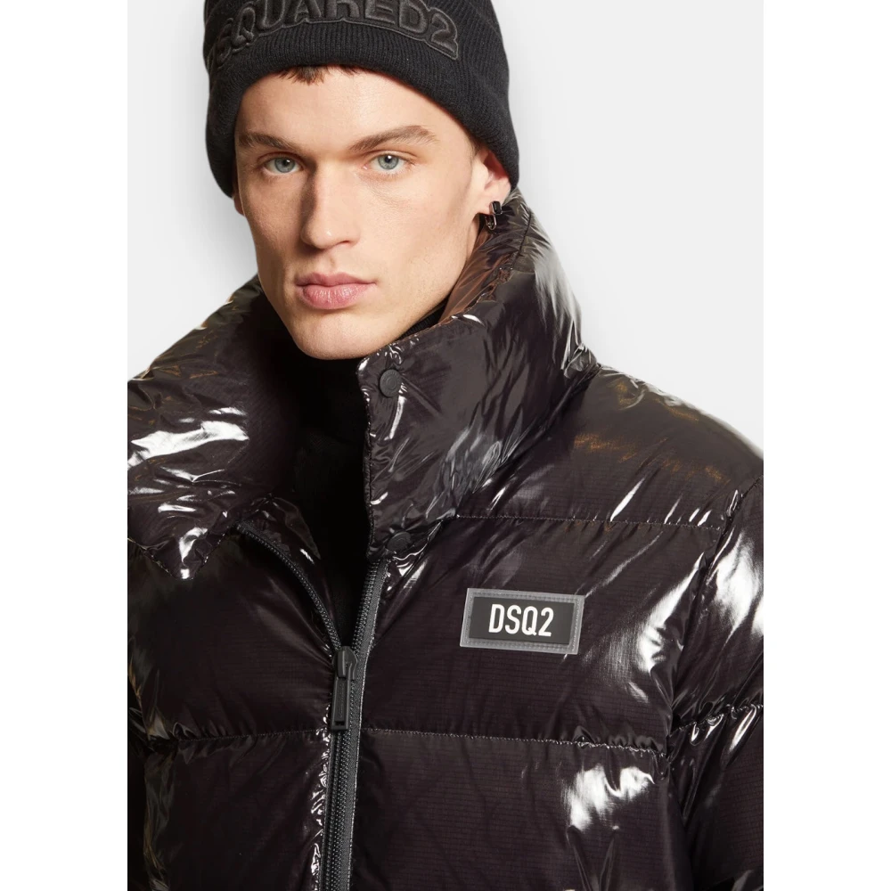 Dsquared2 Ultra Light Nylon Ripstop Donsjack Black Heren