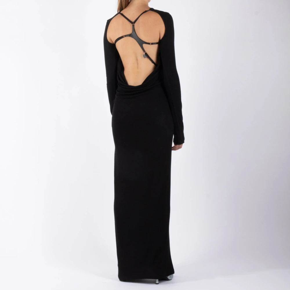 Acne Studios Lange Zwarte Jurk Black Dames