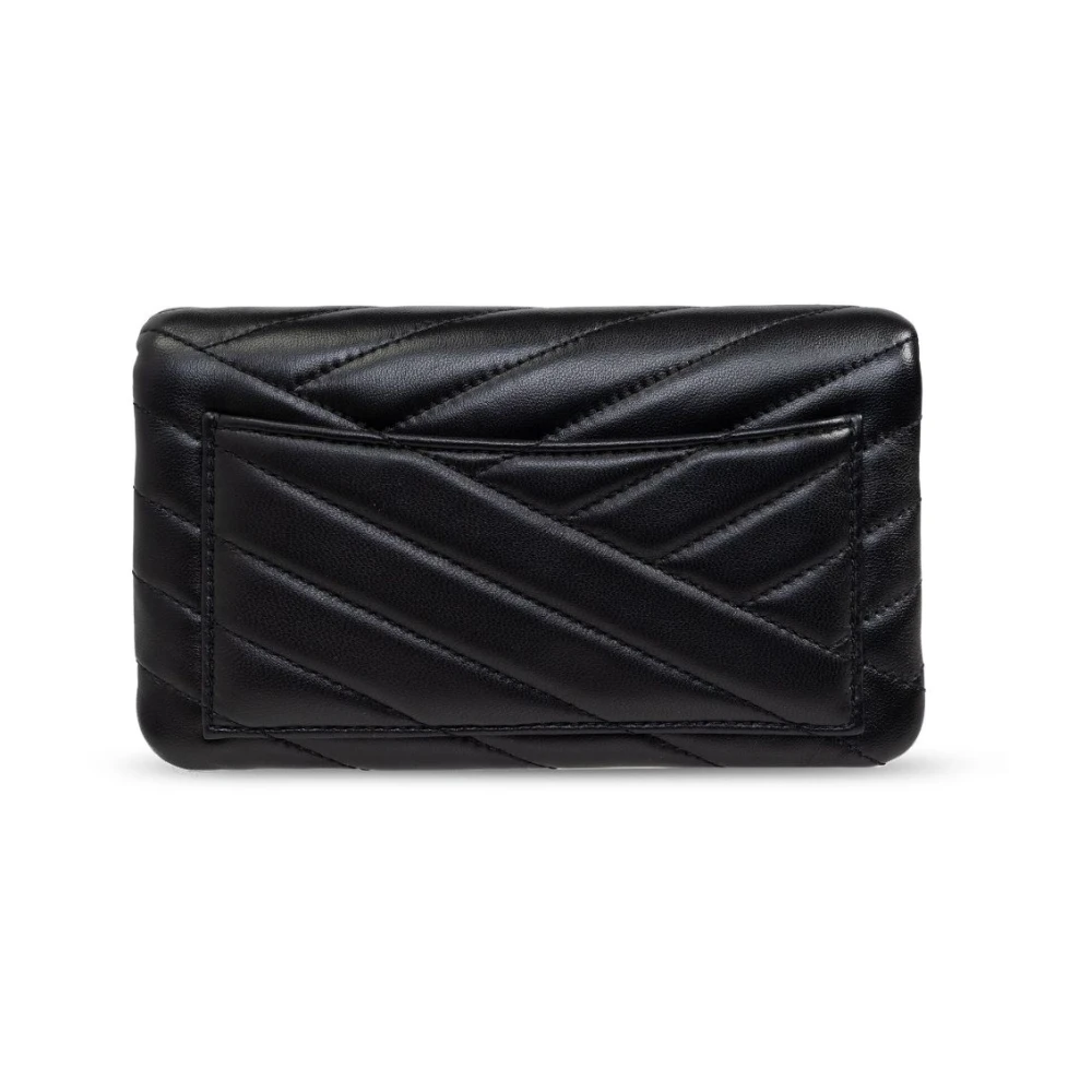 TORY BURCH Chevron Quilted Wallet met Ketting Black Dames