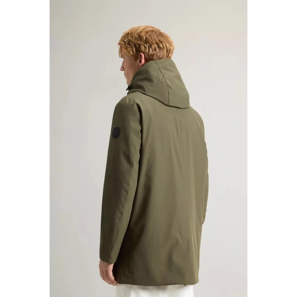 Woolrich Barrow Mac Soft Shell Coat Green Heren