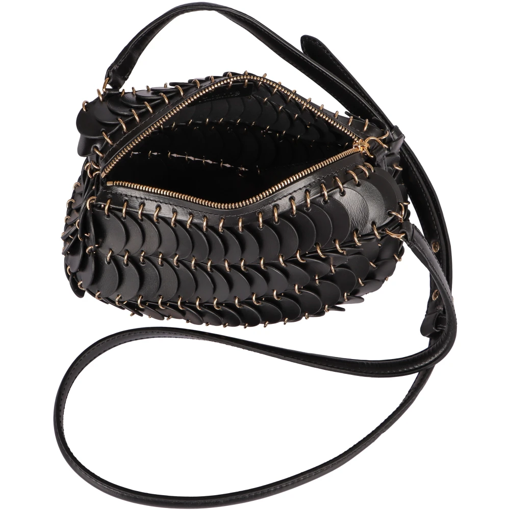 Paco Rabanne Leren Crossbody Tas met Verstelbare Band Black Dames