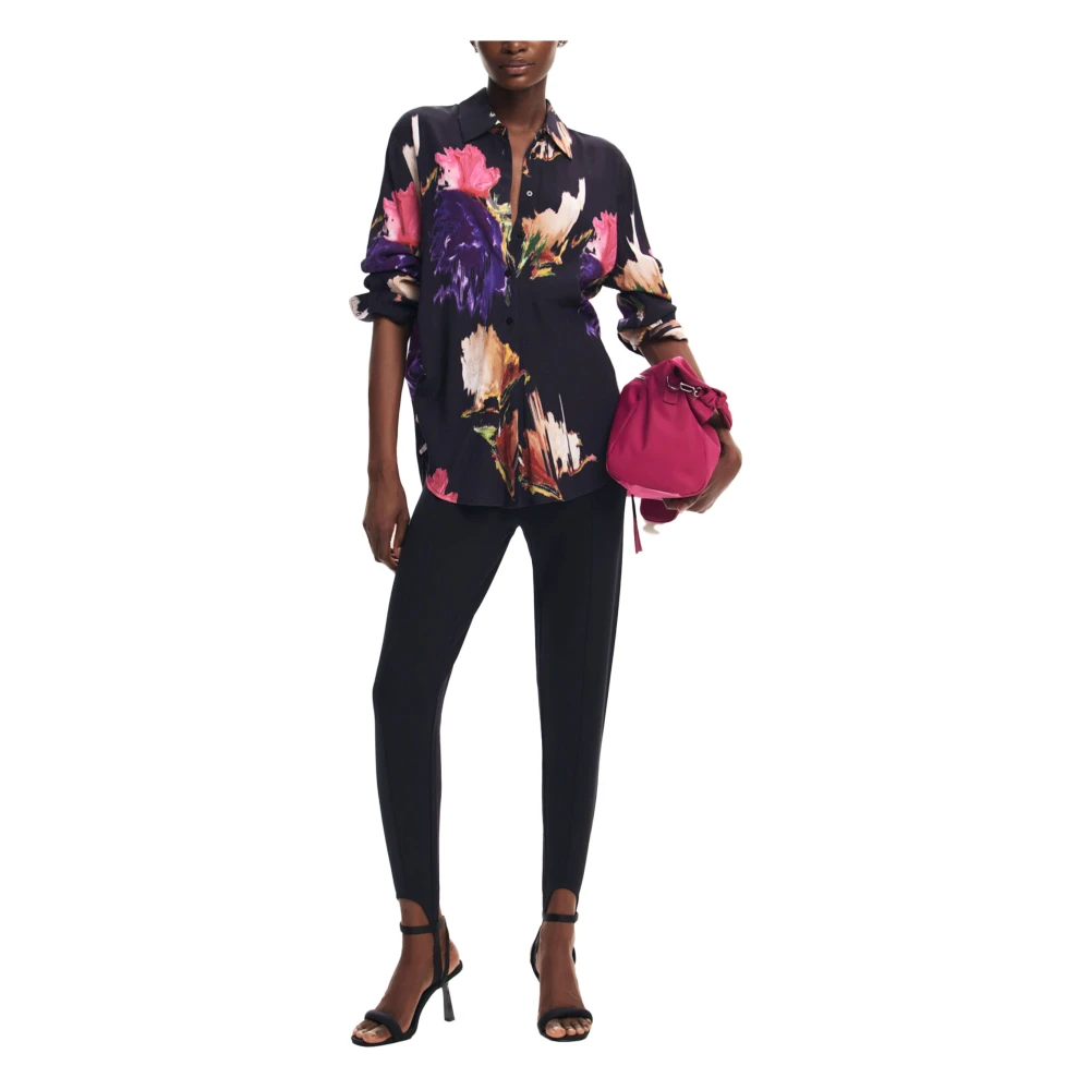 Desigual Zwart Gekleurde Lange Mouw Shirt Multicolor Dames
