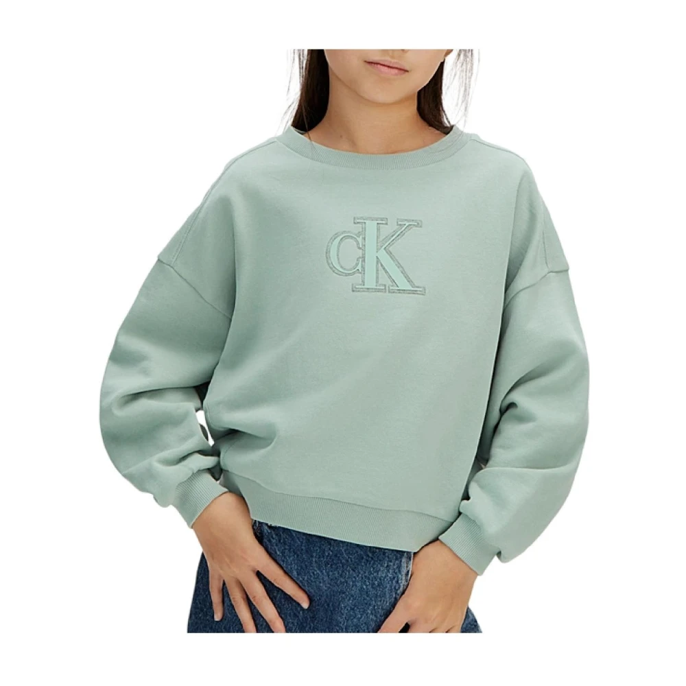 Calvin Klein Girls Blue Sweatshirts - Kids Sweatshirts - 6 Y - Kids