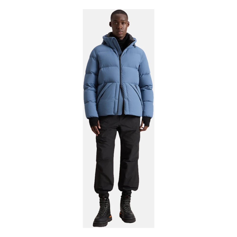 Woolrich Heren Gewatteerde Jas met Capuchon Blue Heren