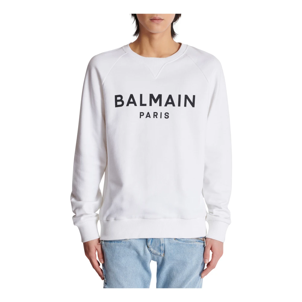 Balmain Paris bedrukte sweatshirt White Heren