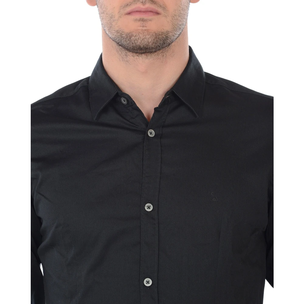 Daniele Alessandrini Casual Button-Up Overhemd Black Heren