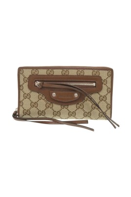 pre-owned-gg-supreme-zip-around-wallet-beige-brown