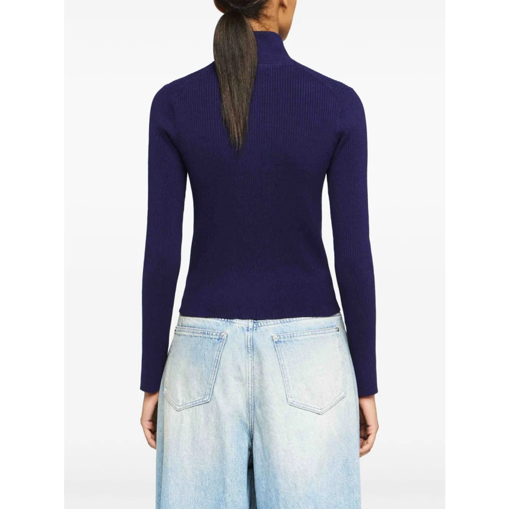 JW Anderson Blauwe Trui met Mock Hals Blue Dames