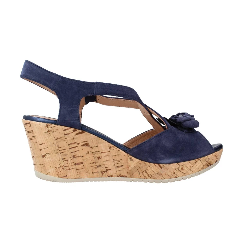 Stonefly Femme Bleu Chaussures, Taille: 38 Eu Compensées En Velours Marlene Ii Style