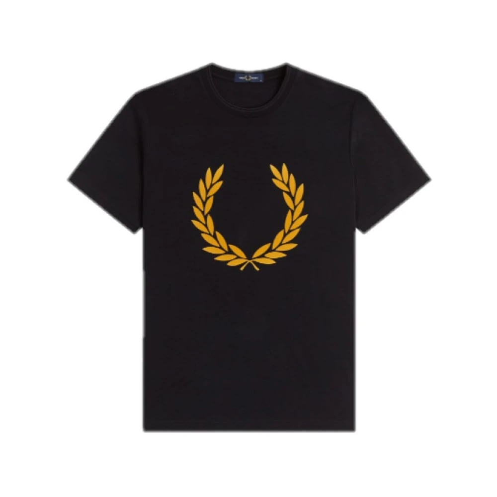 Fred Perry Velvet Laurel Grafisk T-shirt Svart Black, Herr