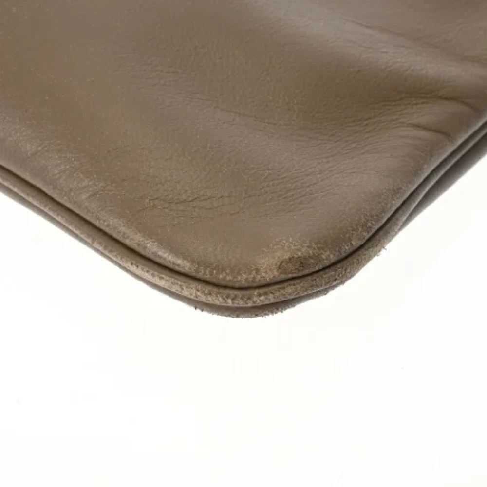 Hermès Vintage Pre-owned Leather shoulder-bags Gray Dames