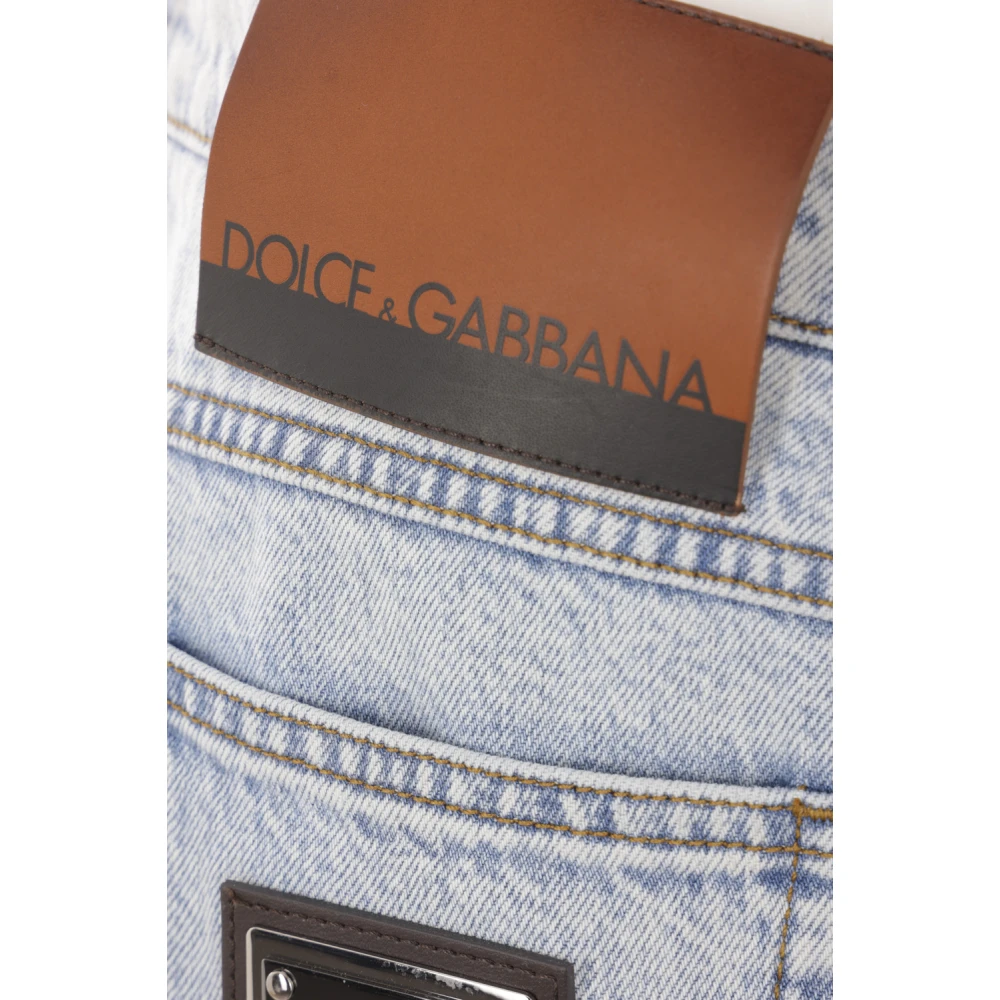 Dolce & Gabbana Blauwe Denim Regular-Fit Jeans Blue Heren